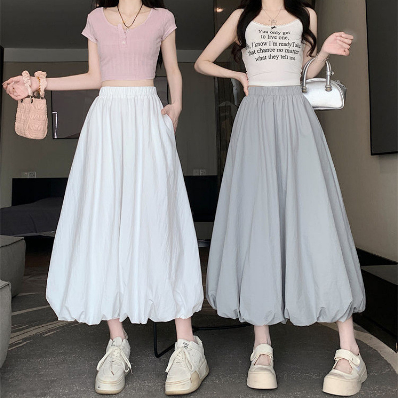 Cross-border design new puffy skirt flower bud lantern skirt summer elastic high waist slim trend Yamamoto skirt skirt