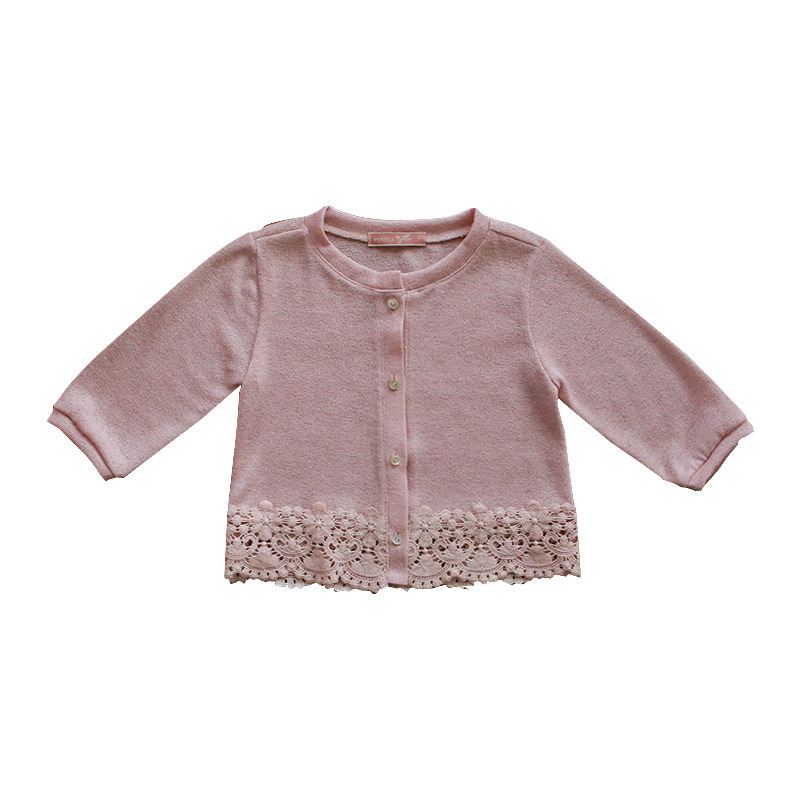 Picture of 2025 Summer Clothes 90-150 Korean Style Girls Sun Protection Shirt Baby Girl Lace Trim Cardigan Air Conditioning Shirt Dropshipping