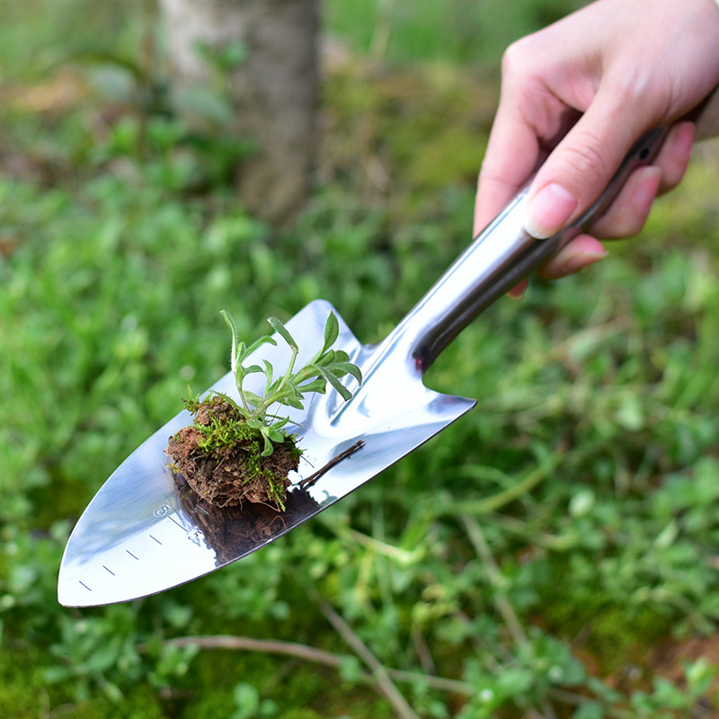 Gardening Stainless Steel Shovel Household Small Shovel Flower Planting Tool Flower Planting Shovel Agricultural Planting Soil Digging Shovel Shovel