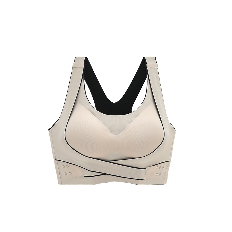 Picture of Front Button Beautiful Back Seamless Large Size Intimates Women's Thin Bra Without Steel Ring Push-Up Sports Adjustable Vest Style Bra