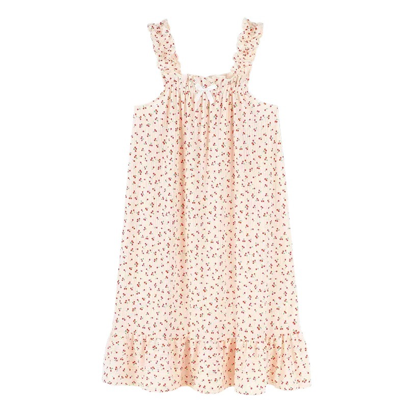 Picture of Cute Outer Wear French Slip Skirt Pure Desire nis Style Pajamas Women's Summer Thin Sweet Loose Home Dress Nightgown
