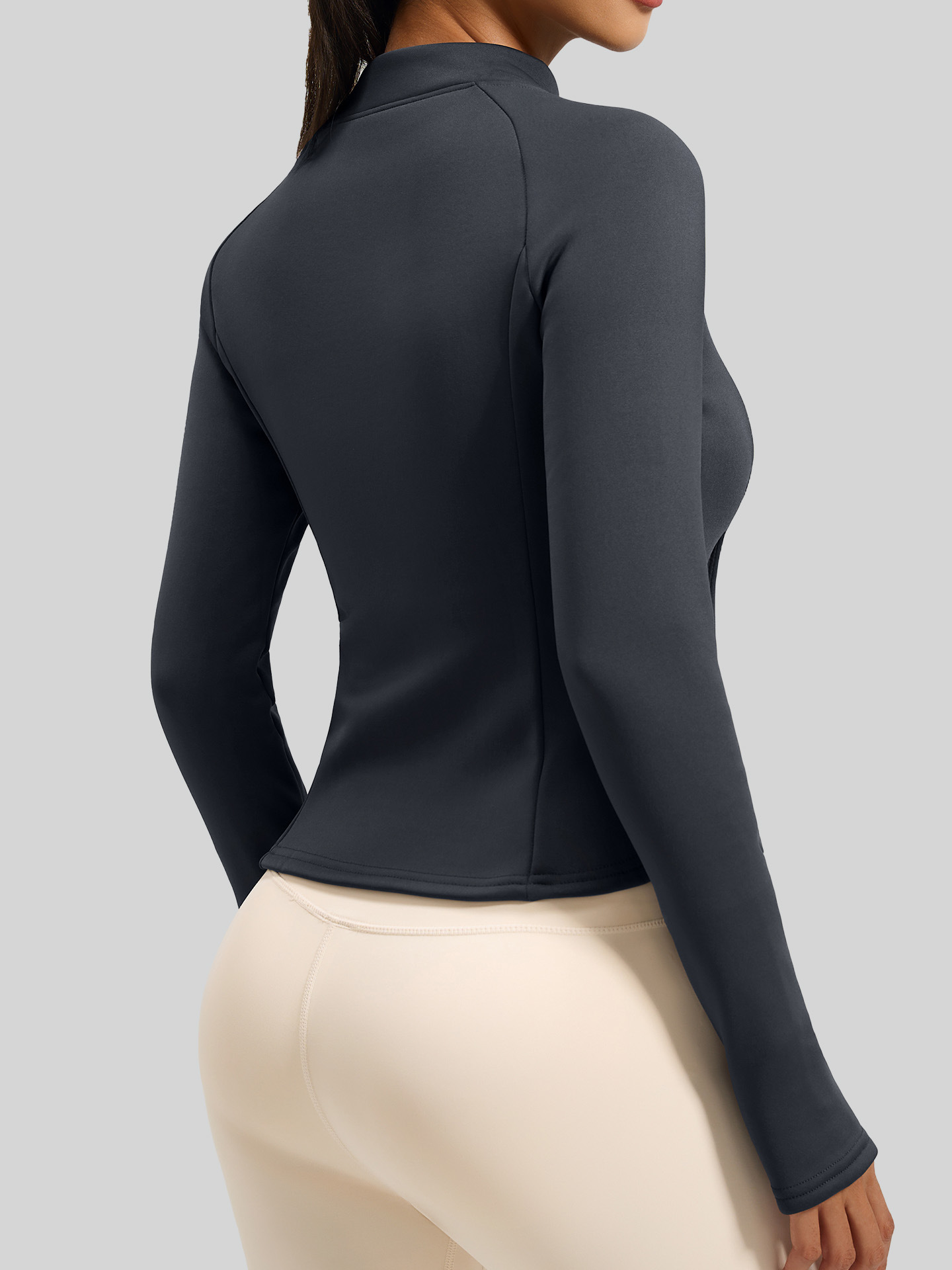 Picture of Juyitang Honey Peach Velvet Collar Pocket Coat Autumn and Winter New fleece-lined Thickened Warm Collar Yoga Clothes