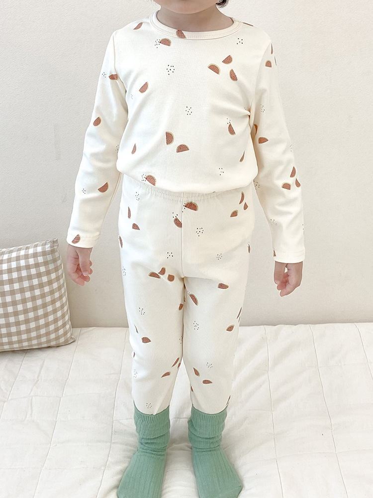 Picture of Spring and Autumn Children's Clothing Danish Children's Home Clothes suit Girls' Pajamas Pure Cotton Children's Autumn Clothes and Pants Men's Treasure Pajamas