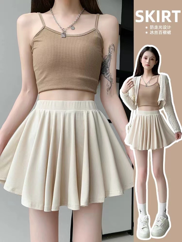 Hot Girls Pleated Skirt Women's Summer 2024 New A- line Skirt Small Ballet Style Pantles Wholesale
