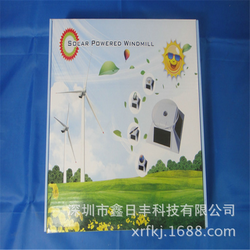 Picture of Solar windmill model wind power generation system teaching environmental protection scientific experiment assembled puzzle rotating ornaments