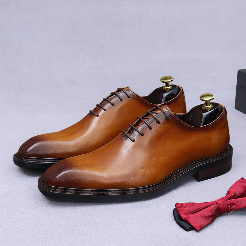 [Pre-sale non-spot] whole leather men's groom wedding shoes business formal leather shoes men's leather leather handmade shoes