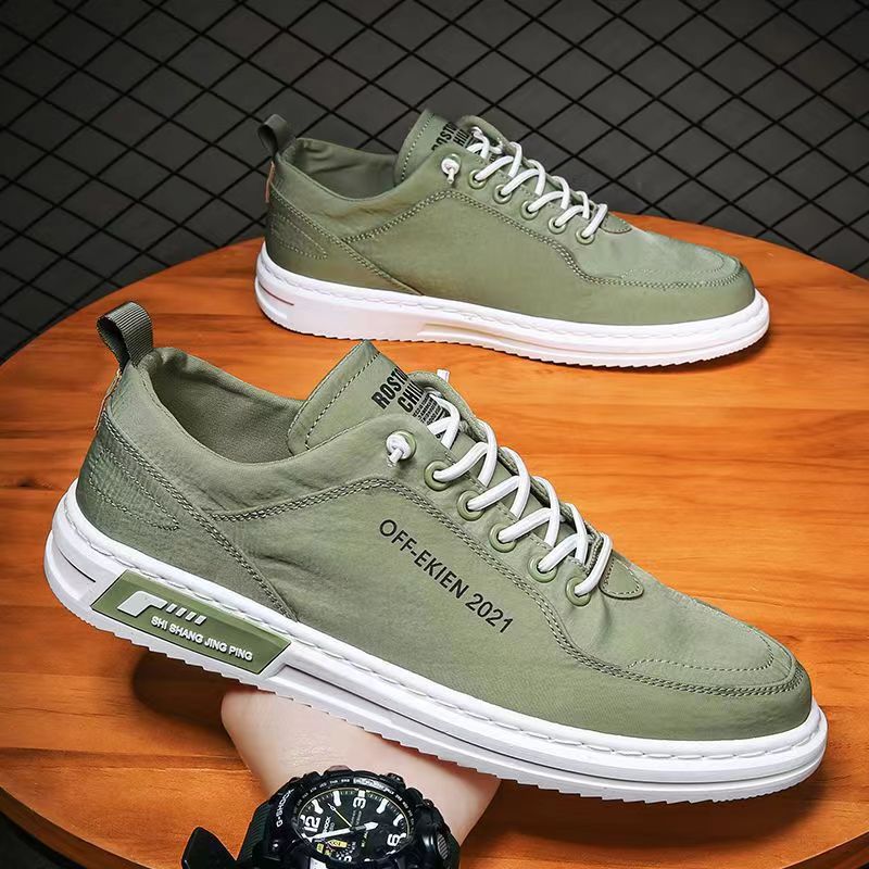 2025 New Breathable Casual Ice Silk Canvas Shoes Versatile Soft Sole Men's Sneakers Sports Shoes Simple Fashion Men's Shoes