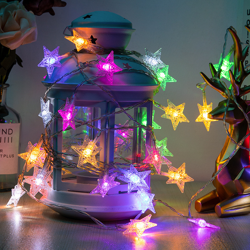 Picture of Solar LED string lights, outdoor camping tent atmosphere lights, night market stall lights, room decoration spherical star lights