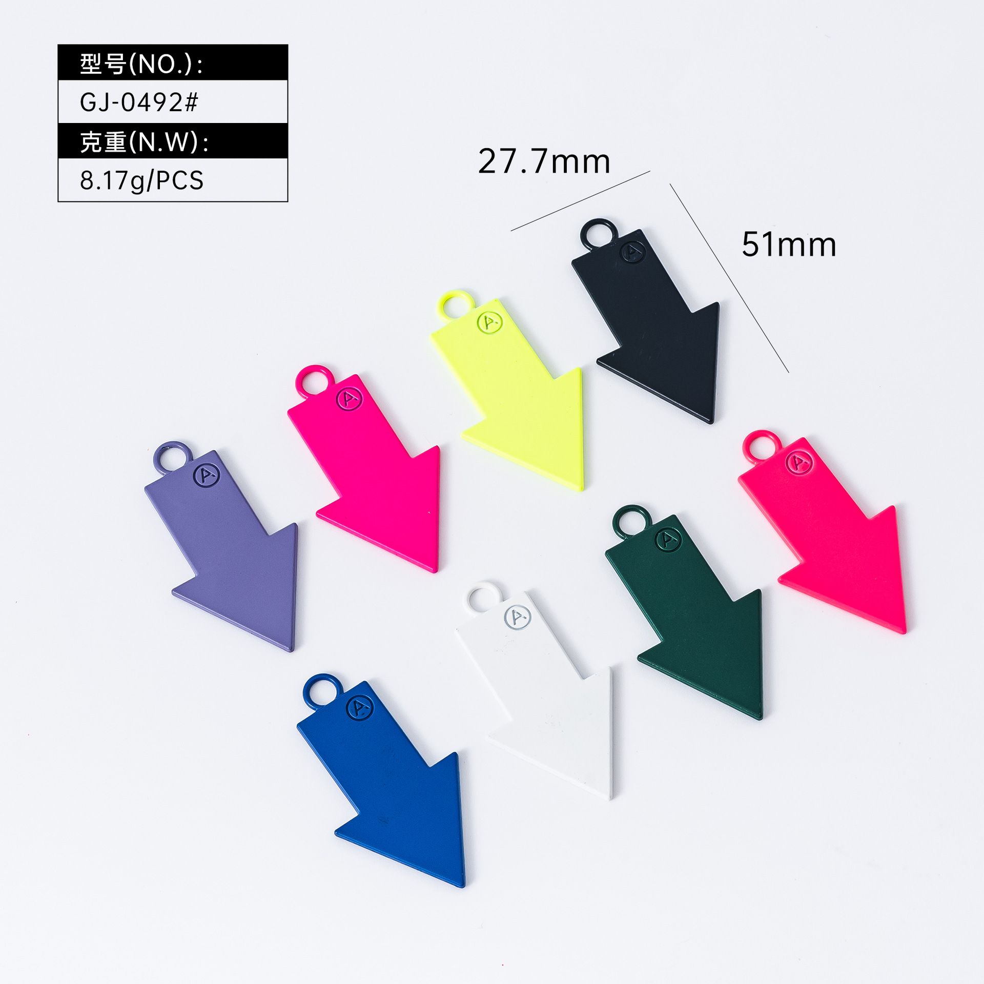 Factory Direct Sale Arrow-Shaped Colorful Metal Accessories DIY Clothing Accessories Bag Charms Creative Trendy Items