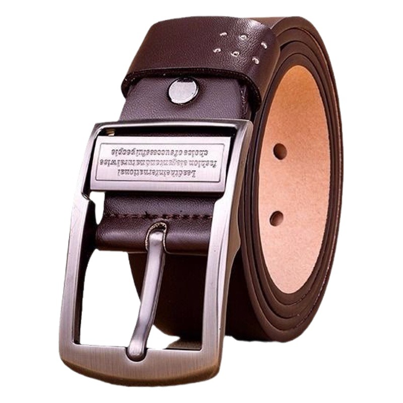 [High quality PU] trendy belt men's pin buckle business casual all-Match belt fashionable young and middle-aged jeans belt