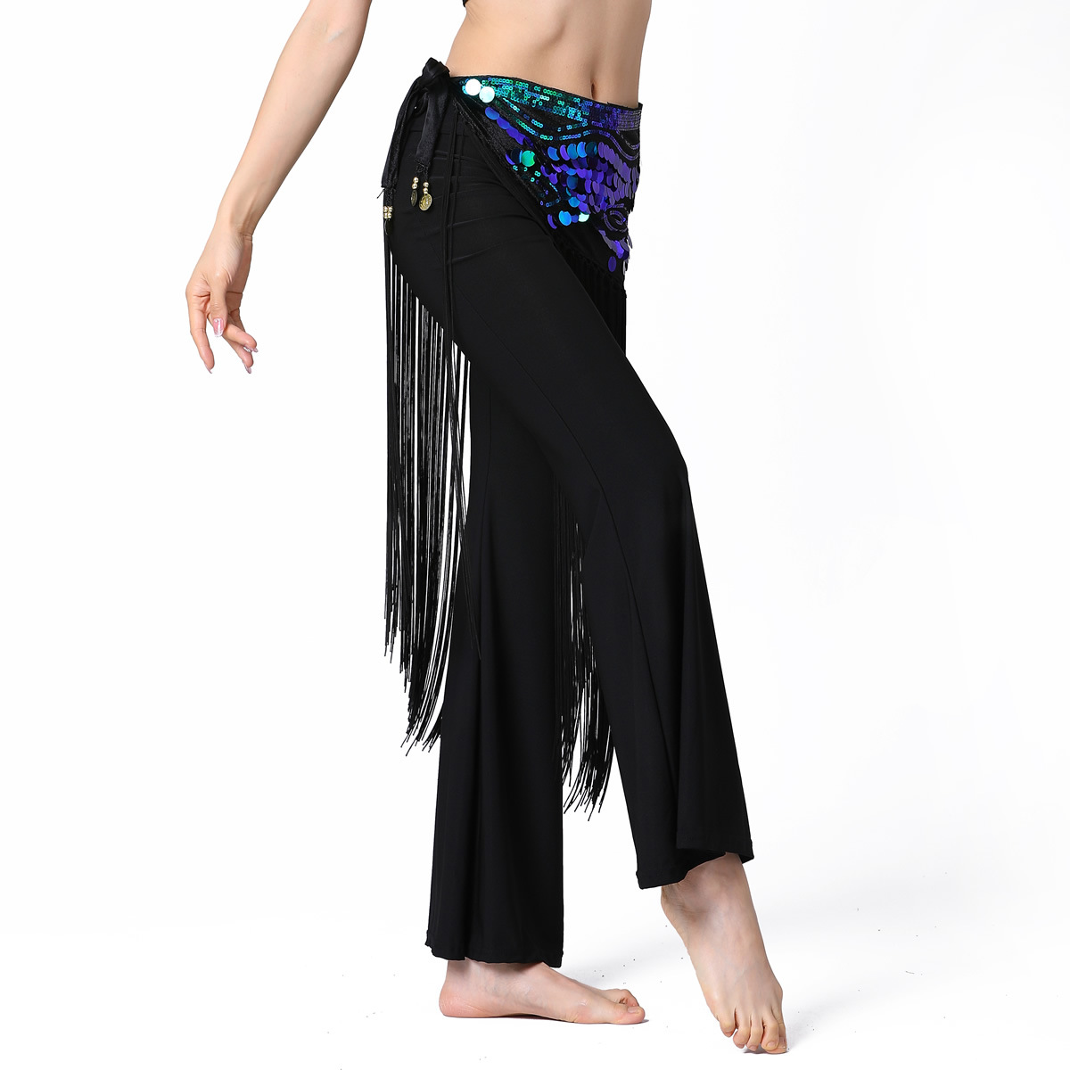 Picture of Sequin long tassel waist chain, belly dance waist chain, belly dance waist ornaments, dynamic belly dance waist chain Y1025