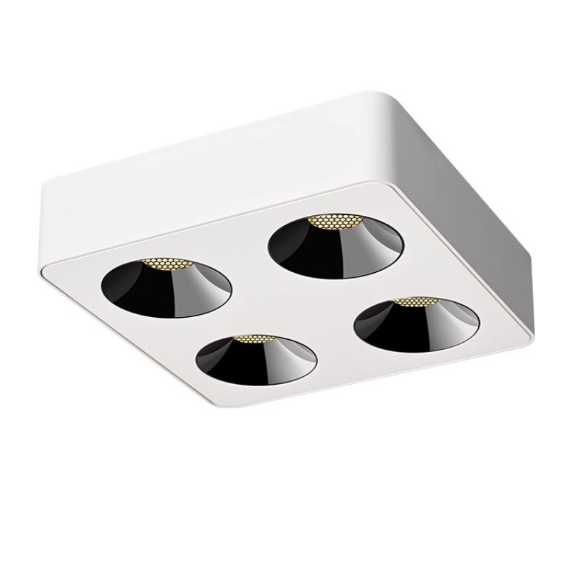 Picture of Ultra-thin Open-mounted led spotlight honeycomb anti-glare four-head square Guest restaurant headless lamp ceiling-mounted smart bucket lamp