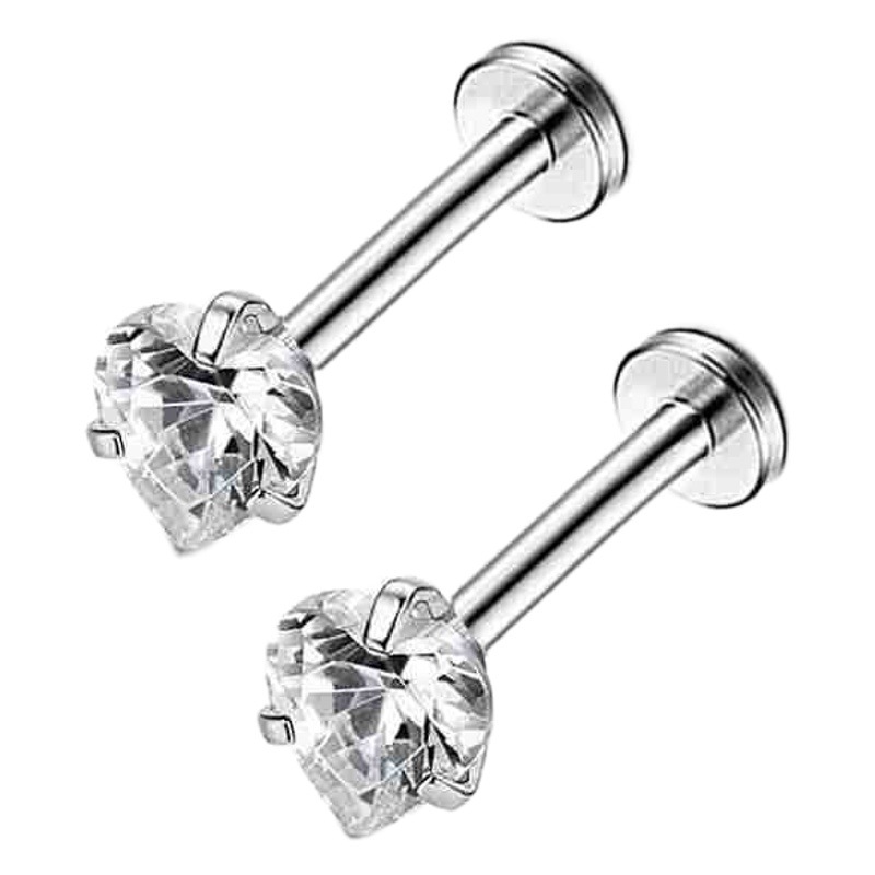 G23 titanium 1.2*8mm zircon lip nail puncture jewelry