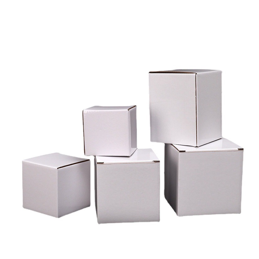 White box film folding buckle corrugated box white corrugated box in stock customizable flip box universal packaging box