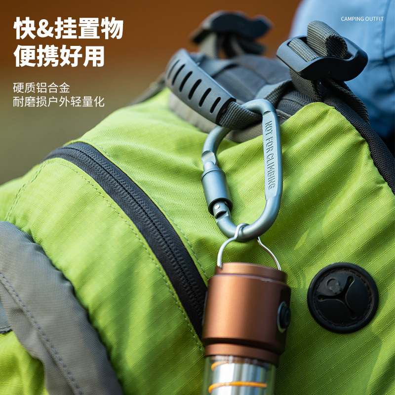 Picture of Aluminum Alloy D-type multifunctional outdoor tactical equipment carabiner with lock quick hook keychain bottle hanging buckle