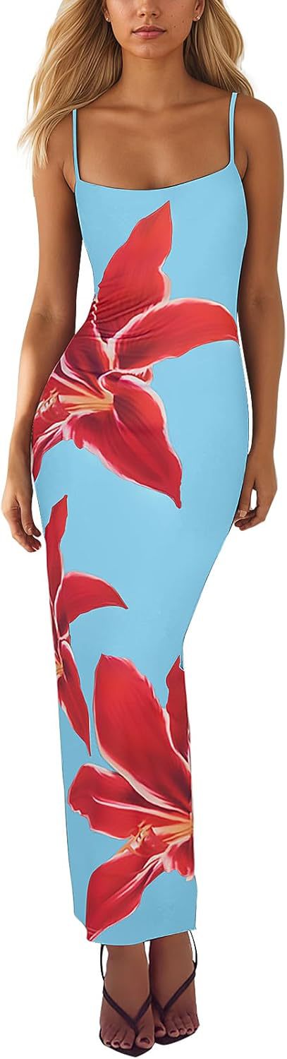 Picture of Autumn 2025 New Elegant Temperament Tight Low-cut Contrast Color Rose Print Design One Step Sling dress