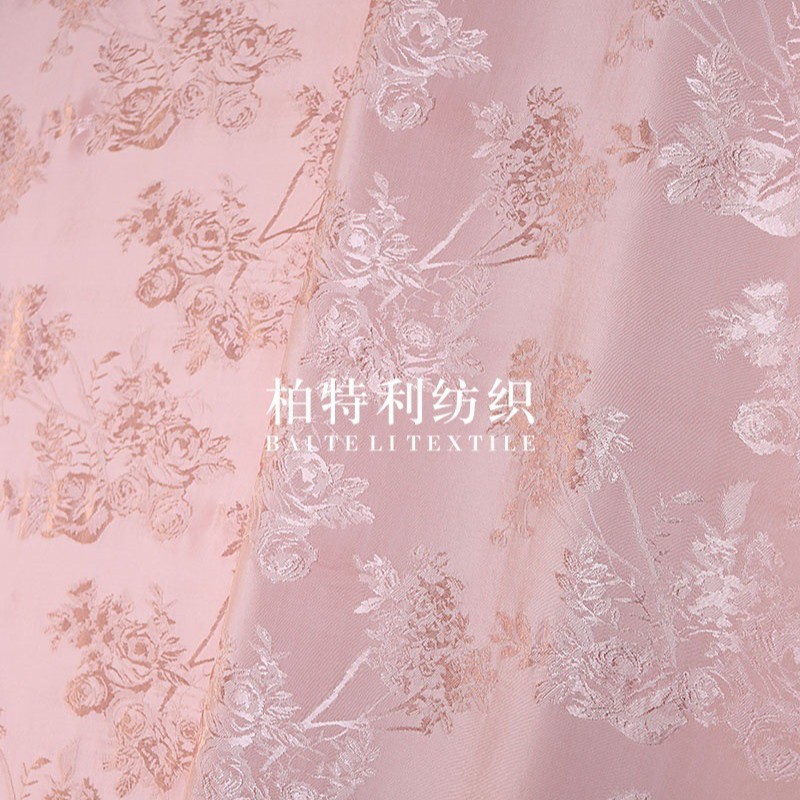 New rose bouquet rayon cotton jacquard fabric national style small shirt vest dress fresh Chinese clothing fabric