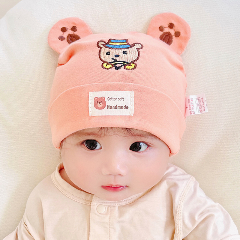 Picture of Katu Bear Infant Hat Spring & Fall 3-6-12 Months Male and Female Baby Pullover Hat Cotton 100-Day Sleeping Hat
