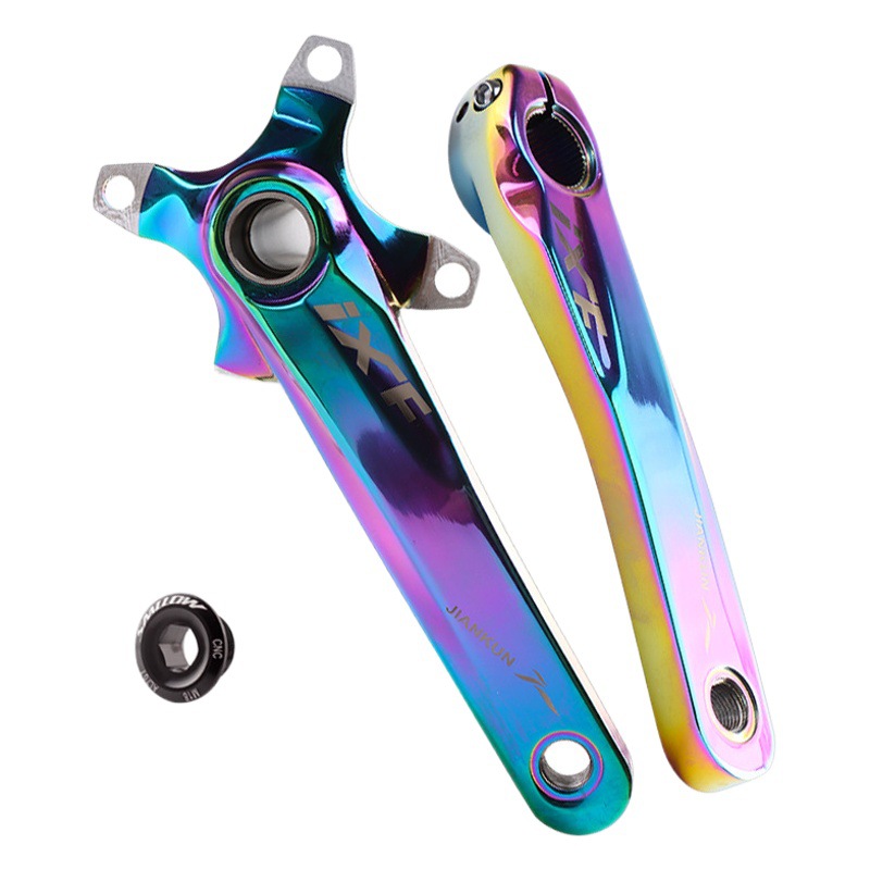 JIAKUN IXF mountain bike hollow tooth disc crank modification single disc left and right crank hollow crank colorful