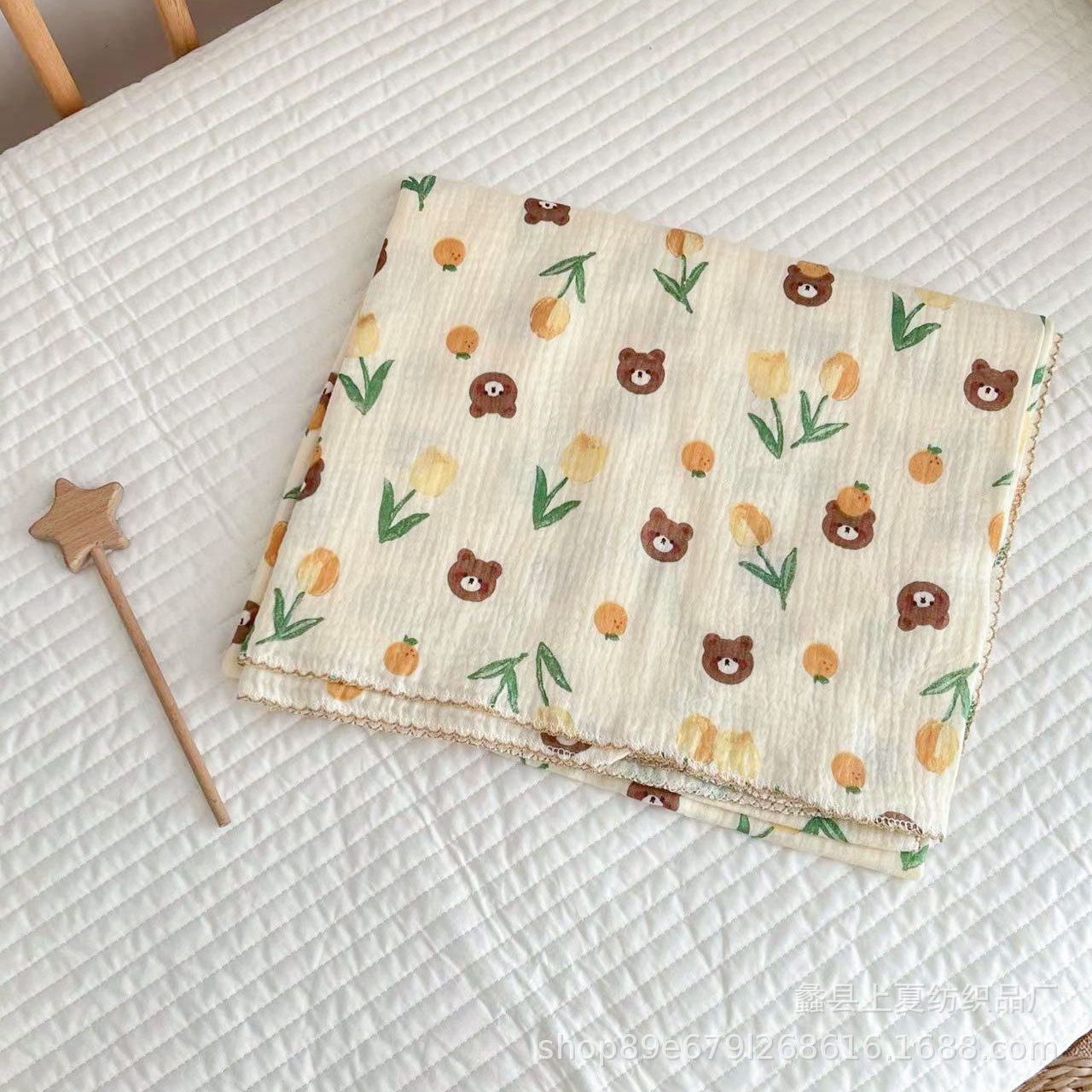 Picture of Baby's 2-layer Summer Thin Cotton Candy Quilt Baby's Air-conditioning Quilt Gauze Soft Summer Blanket Children's Towel Quilt