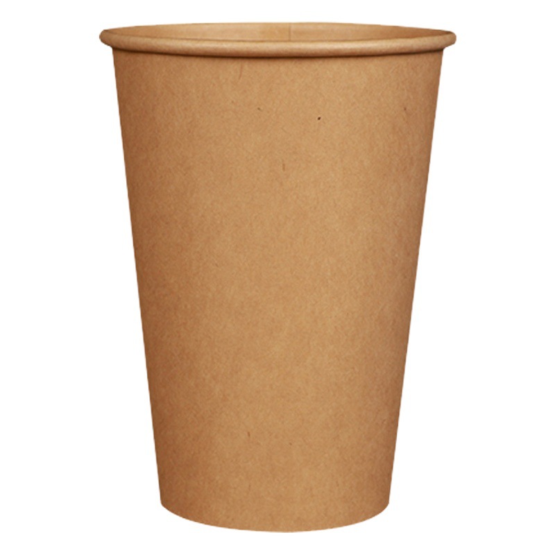 Coffee cup disposable wholesalers use customized thickened takeaway packaging milk tea paper cup Kraft paper hot drink cup
