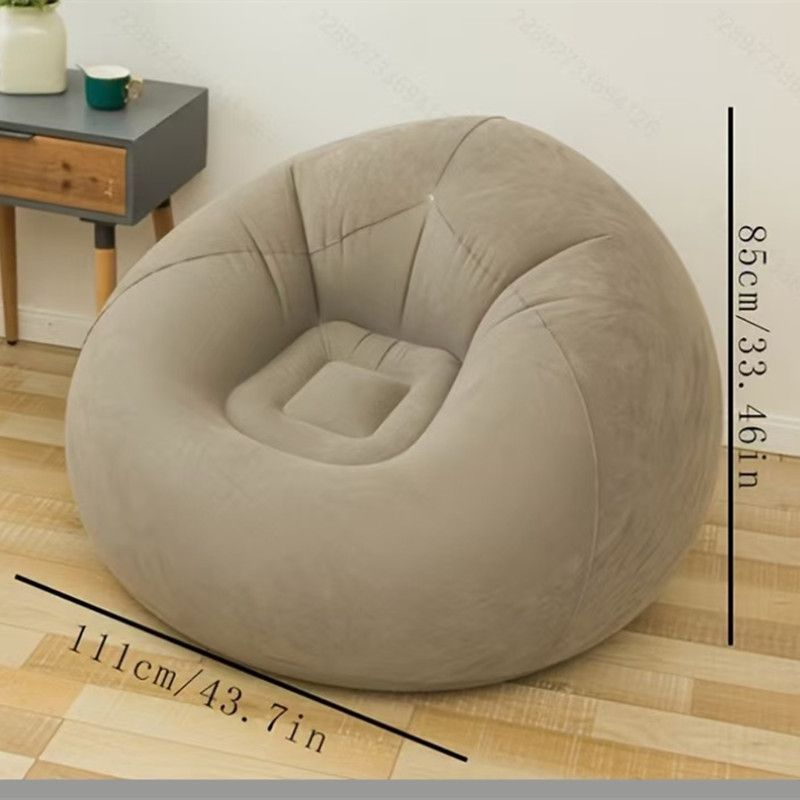 Inflatable New Lazy Sofa Single Ball-Shaped Foldable Flocking Inflatable Pvc Sofa Sofa Storage Backrest