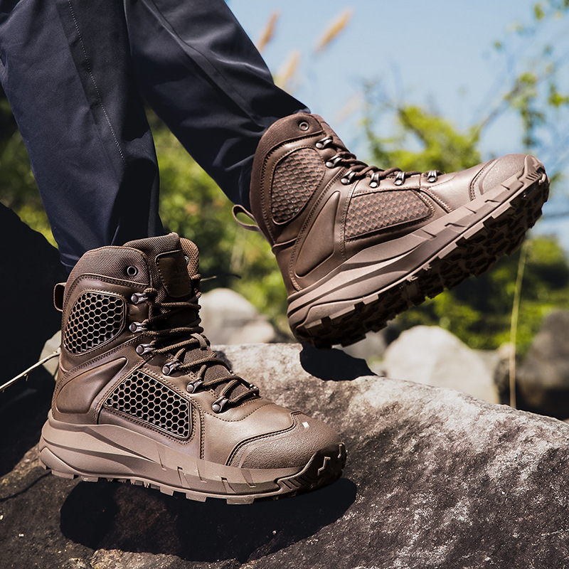 Ultra Light Combat Boots Men's Summer Breathable Outdoor Anti-Sand Shoes Desert Boots Waterproof Hiking Hiking Shoes Martin Tactical Boots