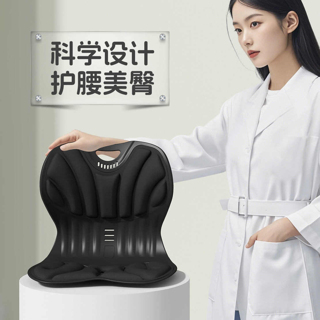 Waist Protection Cushion for Work Sedentary Artifact for Children and Students Learning Sitting Posture Correction Chair Waist Protection Backrest Cushion