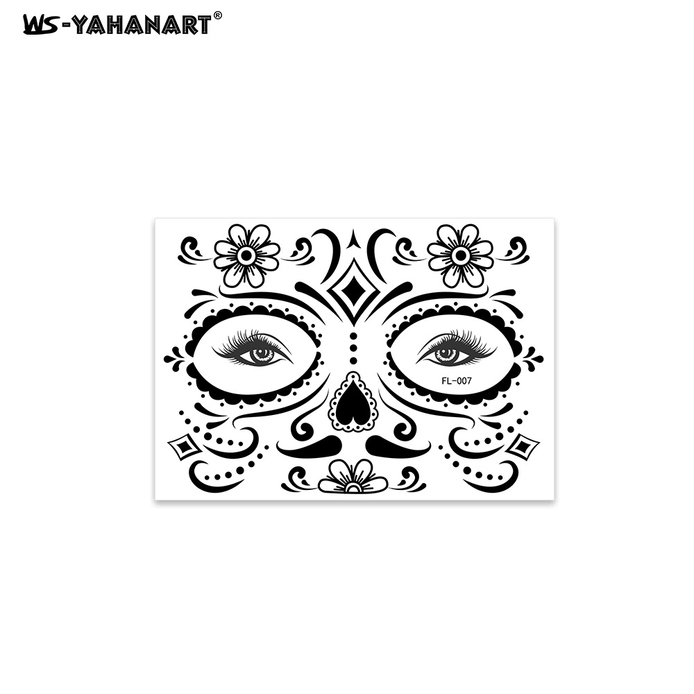 Picture of 2023 Cross-border New Halloween Funny Face Tattoo Sticker Masquerade Dead Dead Face Tattoo Sticker