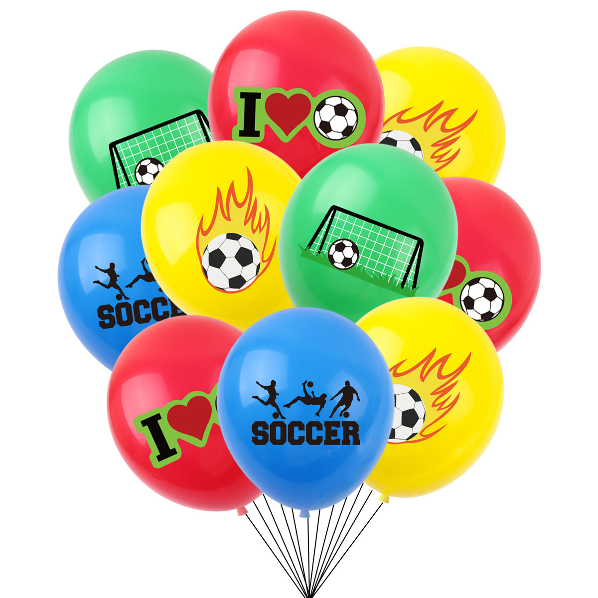 Picture of European Cup Football Party Decoration Supplies Goal Fan Event Dress up Balloon Spiral Ornament Banner Flag