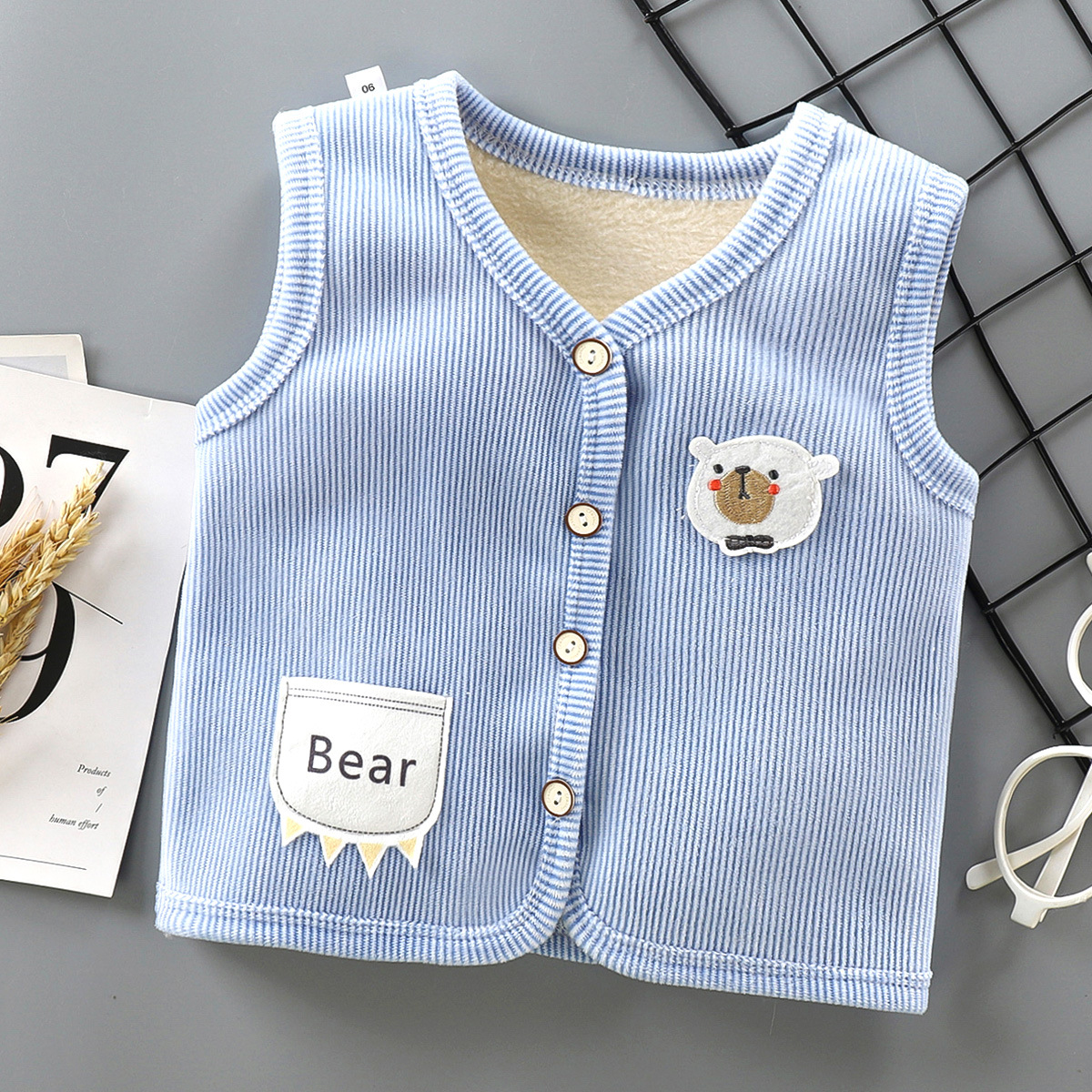 Picture of Baby's Vest Spring and Autumn Outfit Children's Double-Sided Top Boys' Newborn Vest Baby's Waistcoat Girls' Fashionable Style