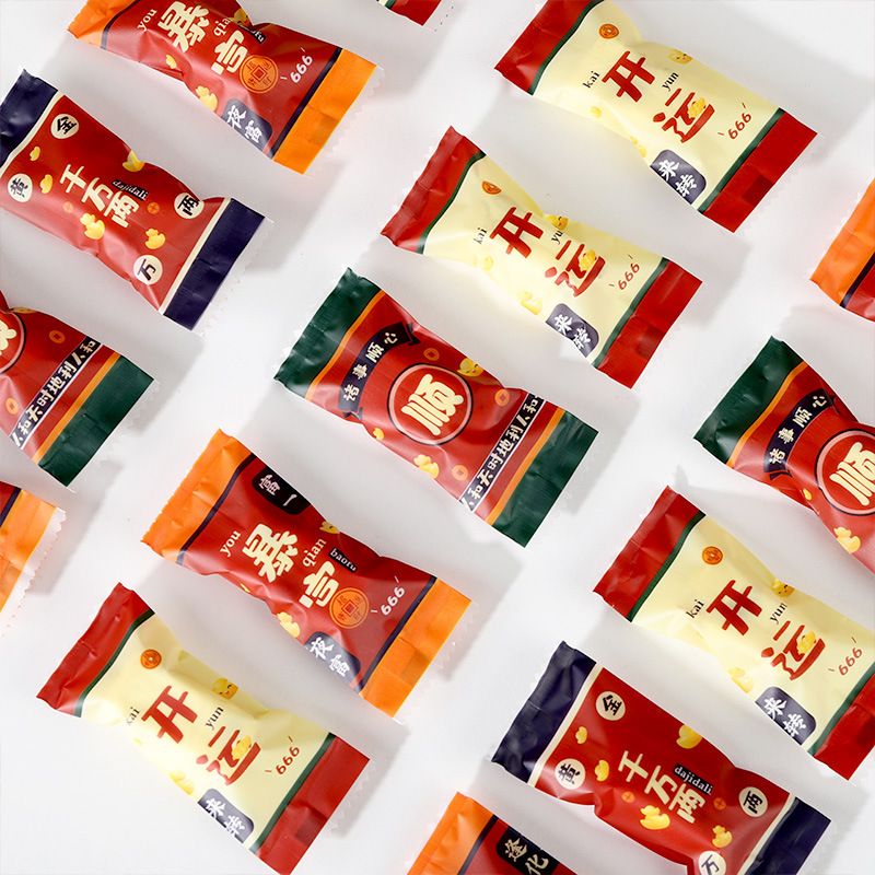 New Year Holiday Festive Nougat Packaging Bag Sugar Bag Special Machine Seal Transparent Individual Small Snowflake Crisp Baking Candy