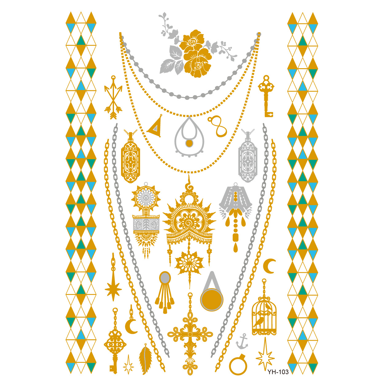 Picture of Bronzing tattoo stickers manufacturers in stock wholesale waterproof tattoo stickers fashion tattoo stickers