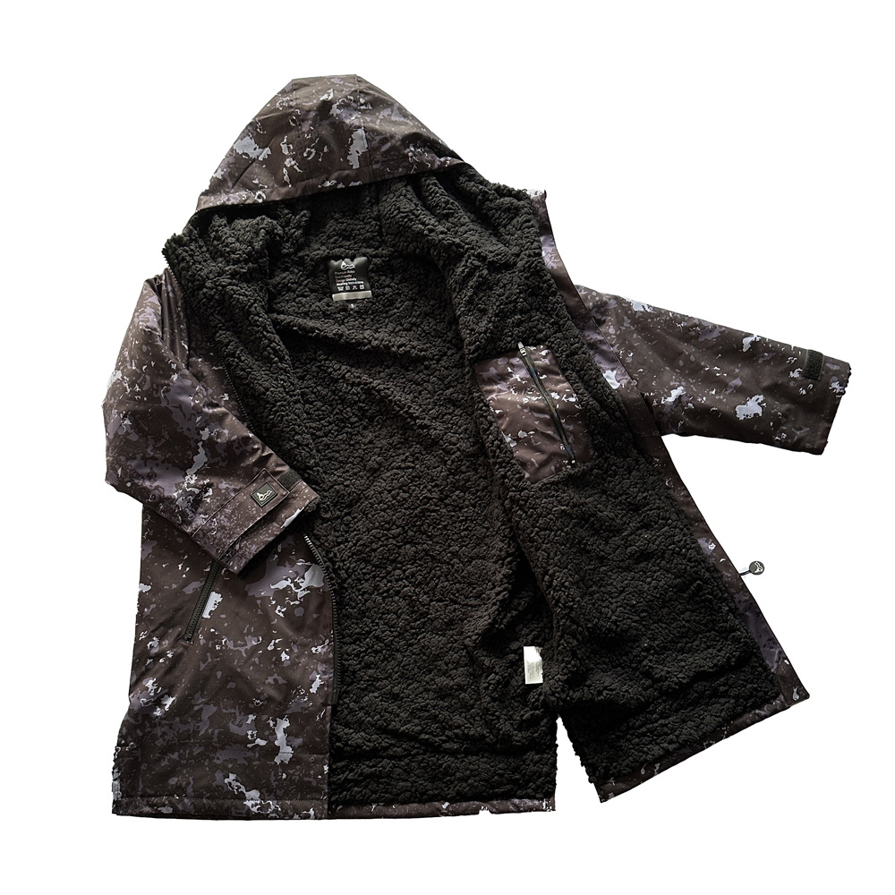 Picture of Waterproof Cardigan for Adults and Children, Thickened and Lengthened, Printed Swimming Coat, Hiking Outdoor Hooded Windproof and Warm Windbreaker