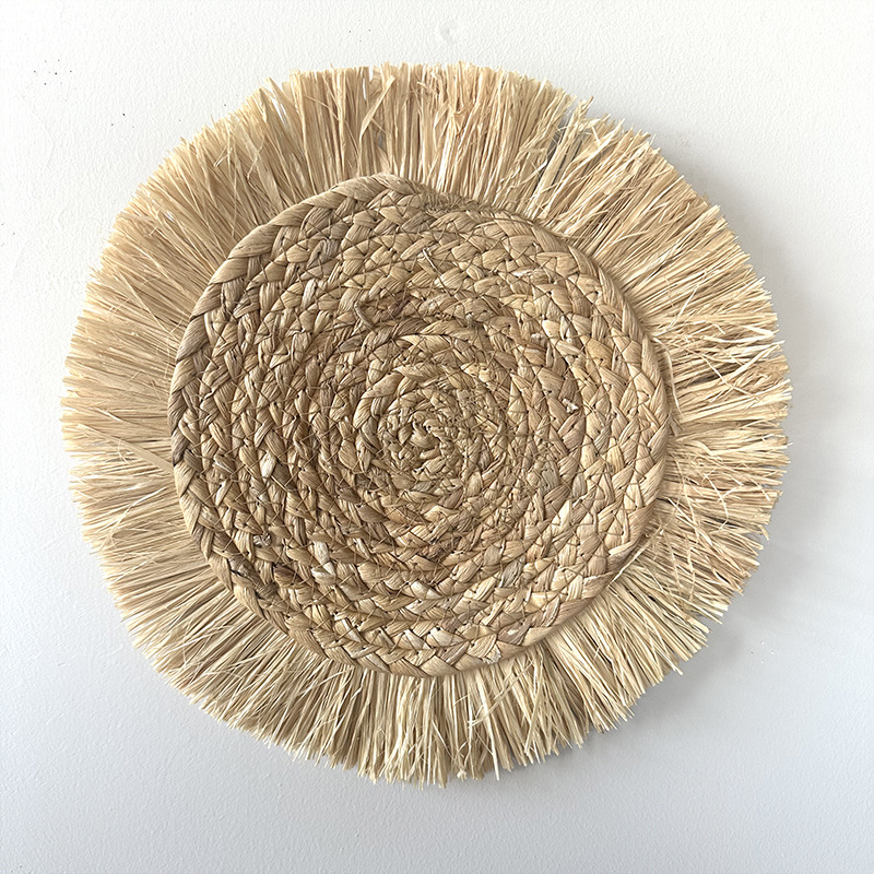 Picture of Pastoral Style Wall Decoration Handmade Straw Wall Decoration Background Wall Decoration Moroccan Style Decoration Sofa Bedside Hanging Decoration
