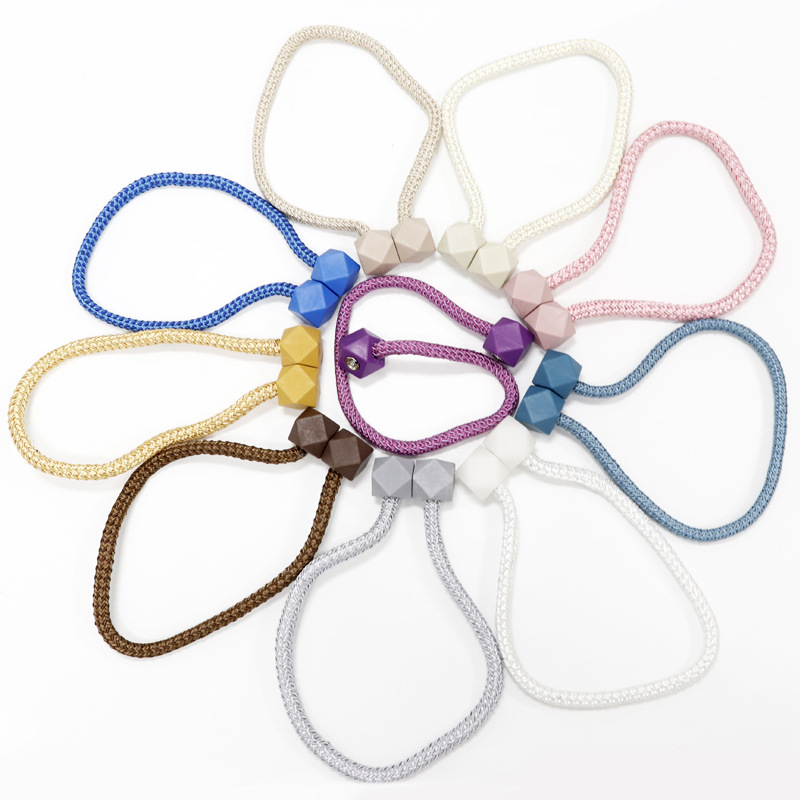 Picture of Cross-border Wholesale Creative Rubik's Cube Magnetic Buckle Punch-free Pair Pack Simple Curtain Buckle Tying Rope Accessories Curtain Strap