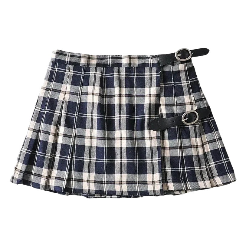 Spring and Autumn short sweater gray v-neck long sleeve slim sweater versatile fashionable pleated plaid skirt casual commuter women