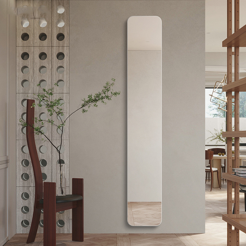 Picture of Wall-mounted household wall-mounted mirror fitting mirror small apartment ultra-narrow non-perforated full-length mirror explosion-proof extremely narrow dressing mirror