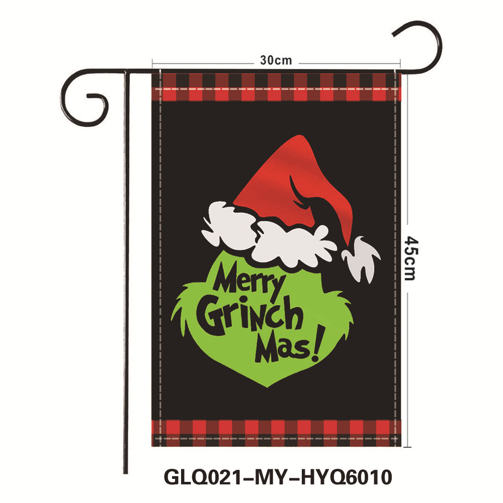 Picture of Amazon New Grinch Christmas Garden Flag Merry Grinchmas Green Hair Monster Flag