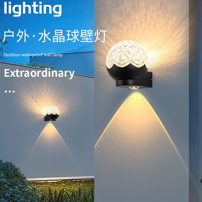 New water ripple outdoor wall lamp villa courtyard door lamp bedroom bedside lamp living room aisle atmosphere lamps