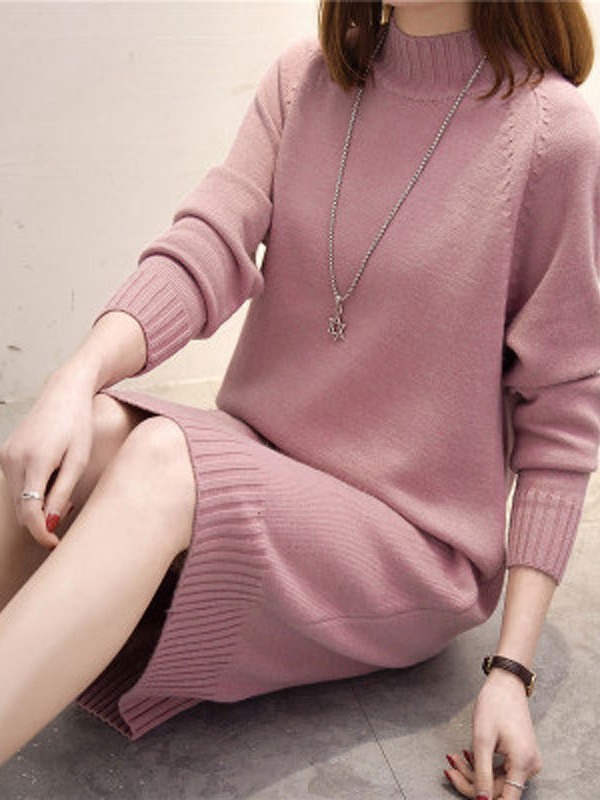 Picture of Sweater 2024 New Autumn and Winter Popular Mid-Length Loose Outer Wear Women's Half Turtleneck Thickeneded Bottoming Shirt