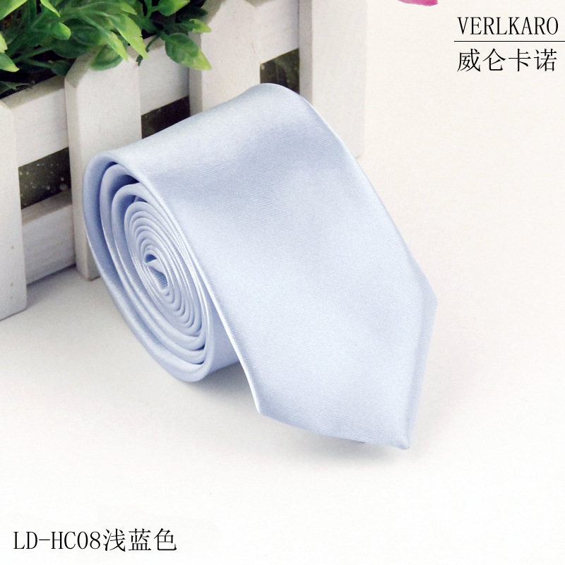 Picture of Leisure students 5cm solid color narrow version ins polyester silk business men's multi-color optional tie manufacturers in stock wholesale