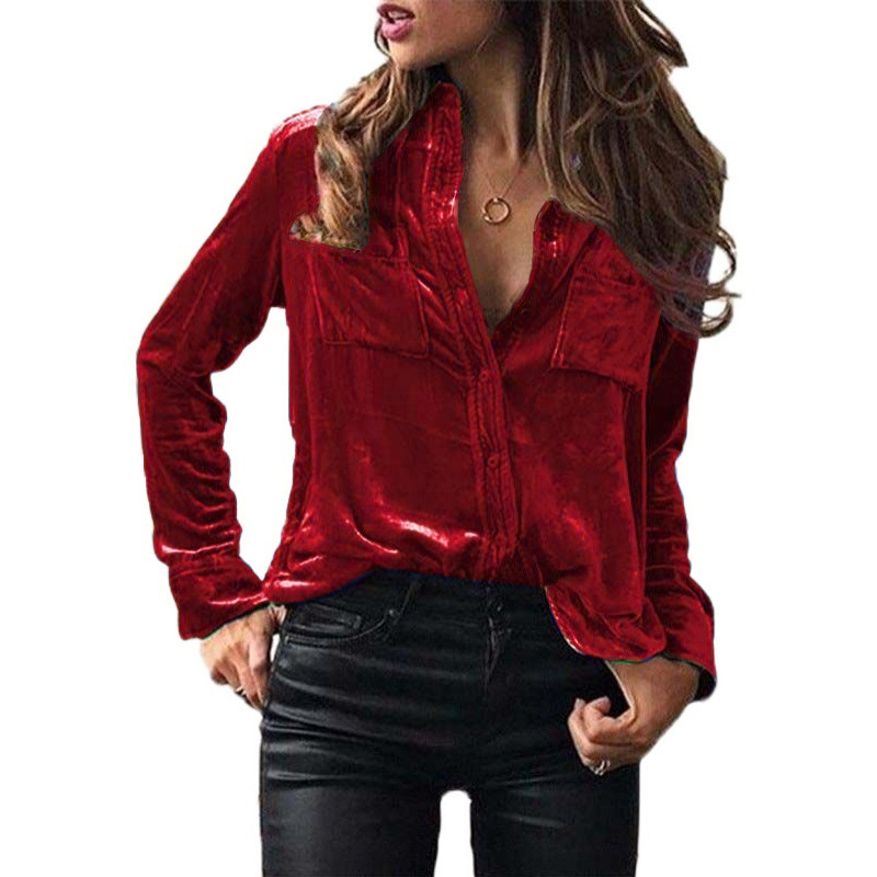 Picture of Spot Foreign Trade European and American Clothing Amazon Cross-Border Fashion Shirts Tops Spring and Autumn Temperament Long-Sleeved Shirts for Women Autumn