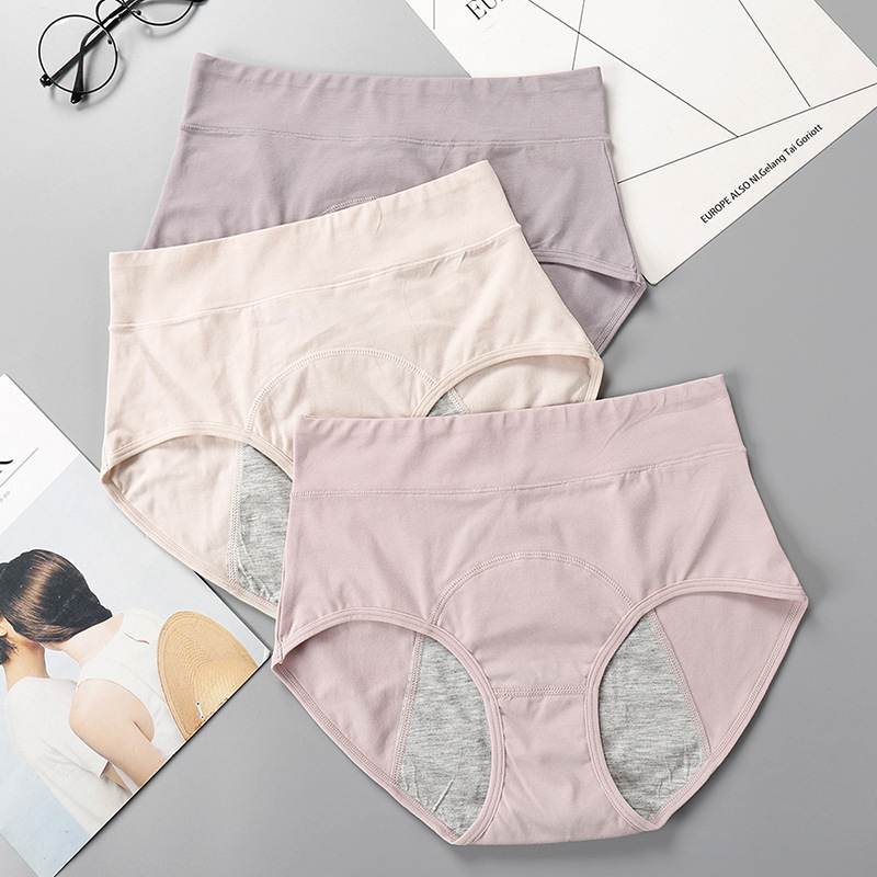 Picture of Parallel Menstrual Panties Women's Cotton High Waist Large Size Menstrual Period Leak-Proof Auntie Sanitary Pants Briefs