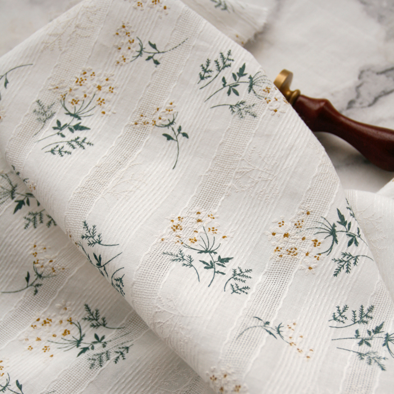 PopoHouse Japanese daisy jacquard imitation embroidery cotton fabric dress cheongsam dress clothing fabric