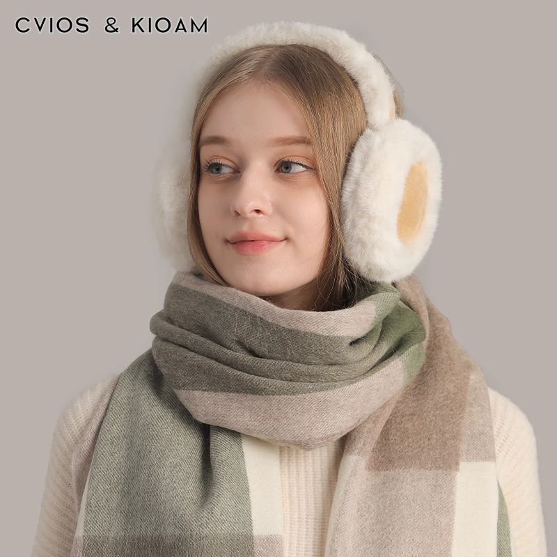 Picture of Winter New Earmuffs Women's Cold-proof Warm-keeping fleece-lined Windproof Outdoor Frozen Ear Plush Earmuffs Cute All-match Earmuffs