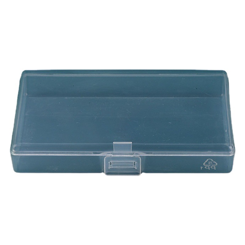 Transparent plastic box glutinous rice paper packing box long flat storage box with lid business card box original parts dustproof plastic box