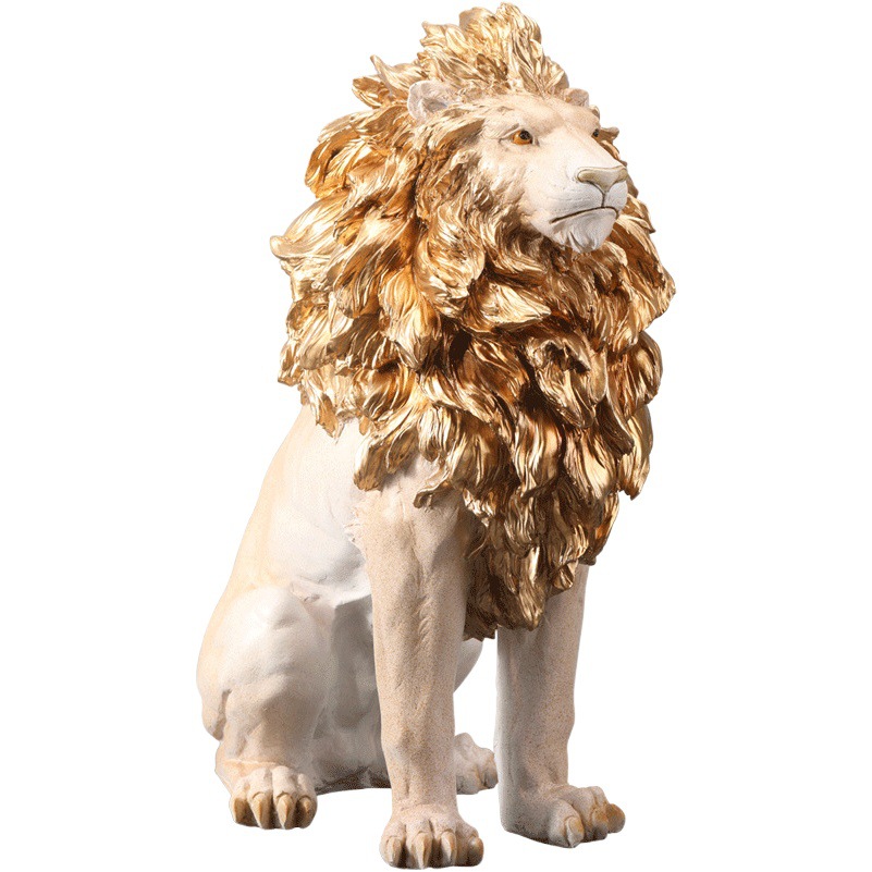 Light luxury creative lion living room decoration large floor TV cabinet next to home decoration office opening gift