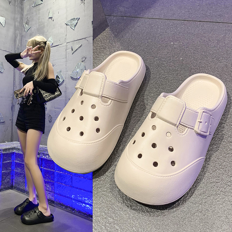 Lidani Hole Shoes Women's 2025 New Non-Slip Soft Sole Lazy Slip-on Slippers for Summer Outer Wear