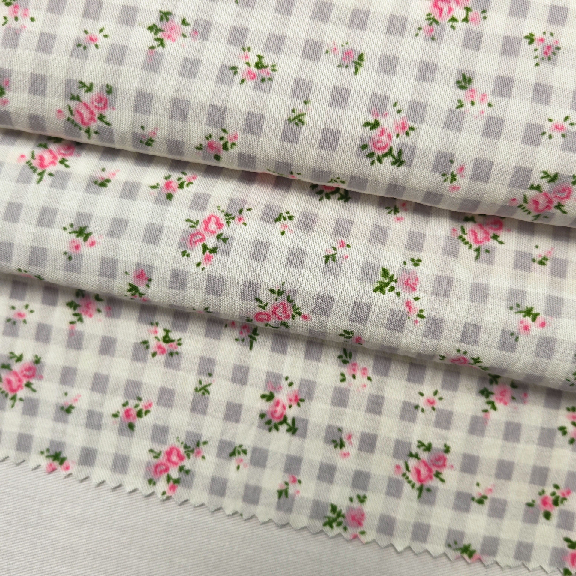 Picture of Spring and Summer Plaid Style Small Floral Fine Printed Fabric dress Fabric Table Cloth Home Boutique